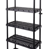 Gracious Living Knect-A-Shelf 5 Tier Ventilated Heavy Duty Shelving Storage Unit Organizer System for Home, Garage and Basement, Black Gracious Living