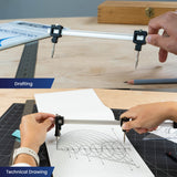 Pacific Arc - Beam Compass - Graduated - Metal- 13 inch w/Ruling Pen, and Lead Holder Pacific Arc