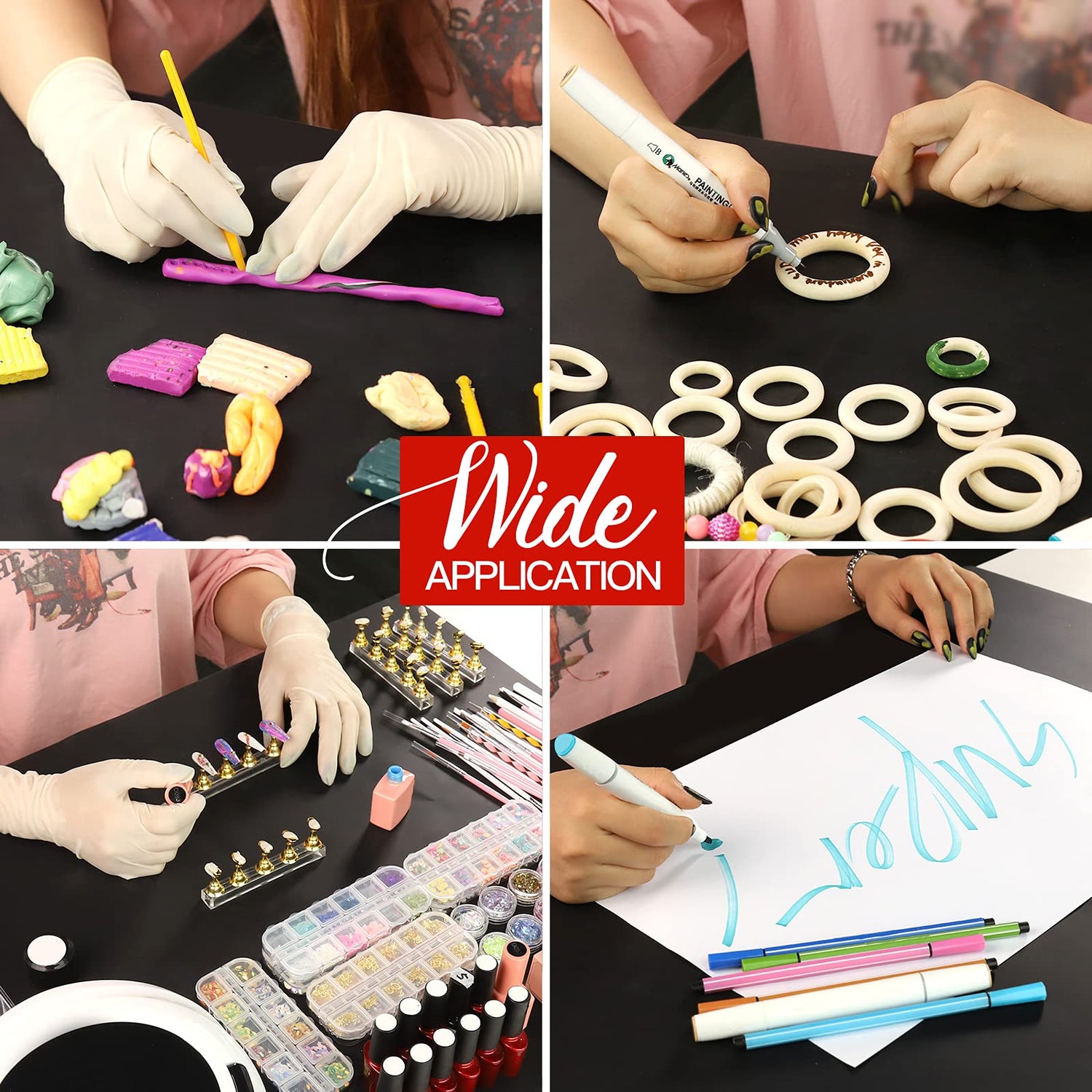 LEOBRO Silicone Mat, 23.4”x 15.6”Large Silicone Mats for Crafts, Playdough Mat, Thick Silicone Sheet for Jewelry Resin Molds, Nonstick Clay Mat, LEOBRO