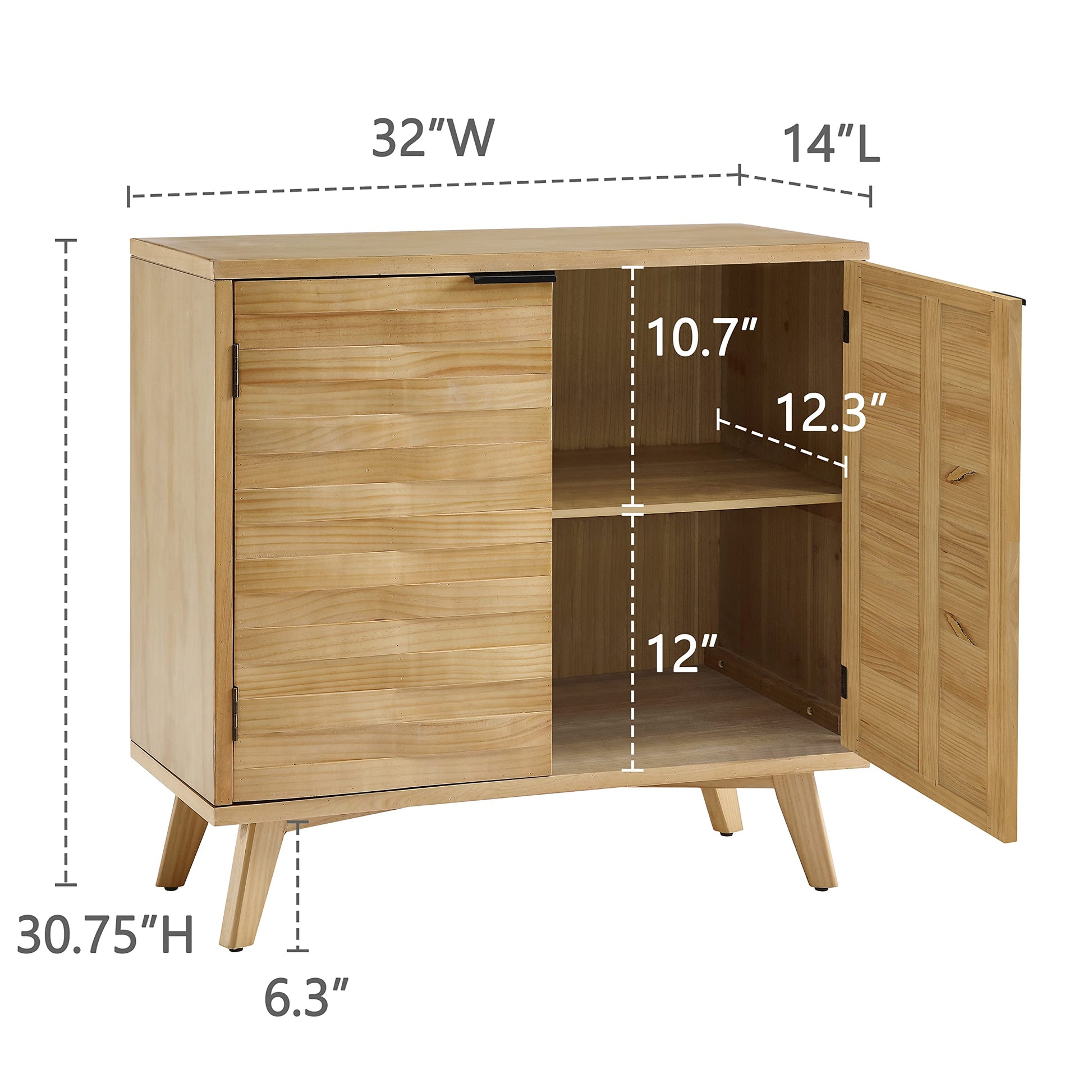 Art Leon Sideboard Buffet Cabinet, Modern Accent Cabinet with 2 Doors, Organizers and Storage Cabinet for Hallway, Entryway or Living Room - WoodArtSupply