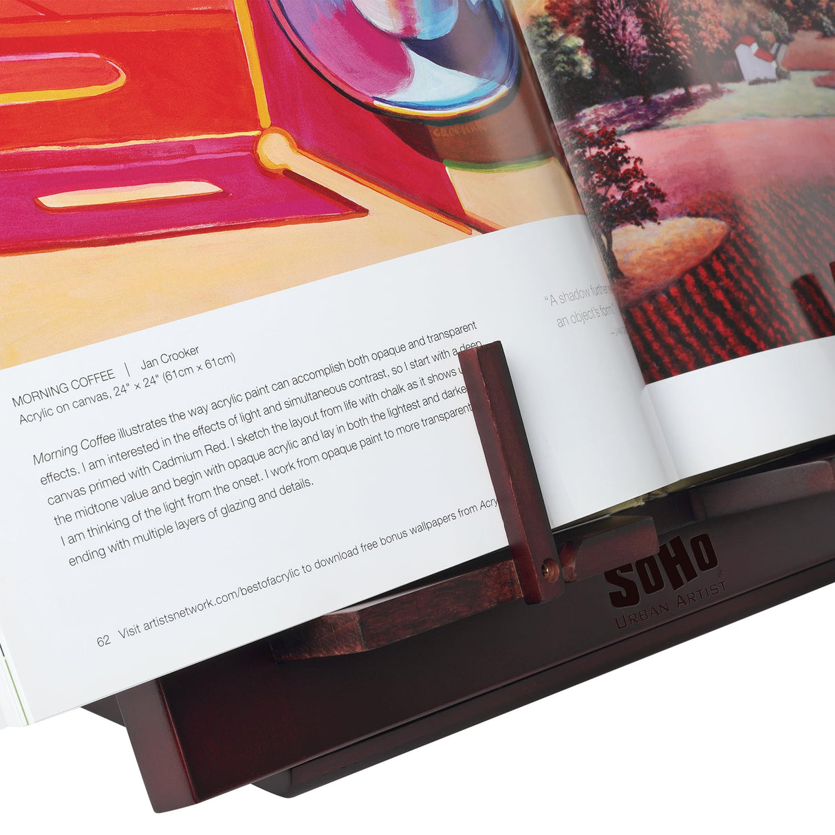 SoHo Urban Artist Tabletop Desk Easel for Painting - Mahogany Finish, Stylish Display Stand with Bookrest Soho Urban Artist