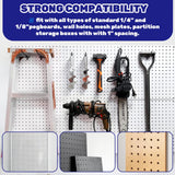 Waltool 40Pcs 8" /200mm Stainless Steel Pegboard Display Hooks Bulk Set, Black Garage Organization Peg Wall Hook Metal Slatwall Panel Hook Fit 1/8 Waltool