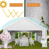 Sophia & William XXXLarge 20'x 40' Gazebo Party Tent White, Outdoor Wedding Event Camping Canopy Shade with 12 Removable Side Walls and Carry PE Bag, Sophia & William