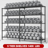 REIBII 58''W Storage Shelves Load 1400LBS Wire Shelving Unit 5 Tier Metal Shelving for Storage Rack Shelves for Storage Heavy Duty Garage Shelf REIBII