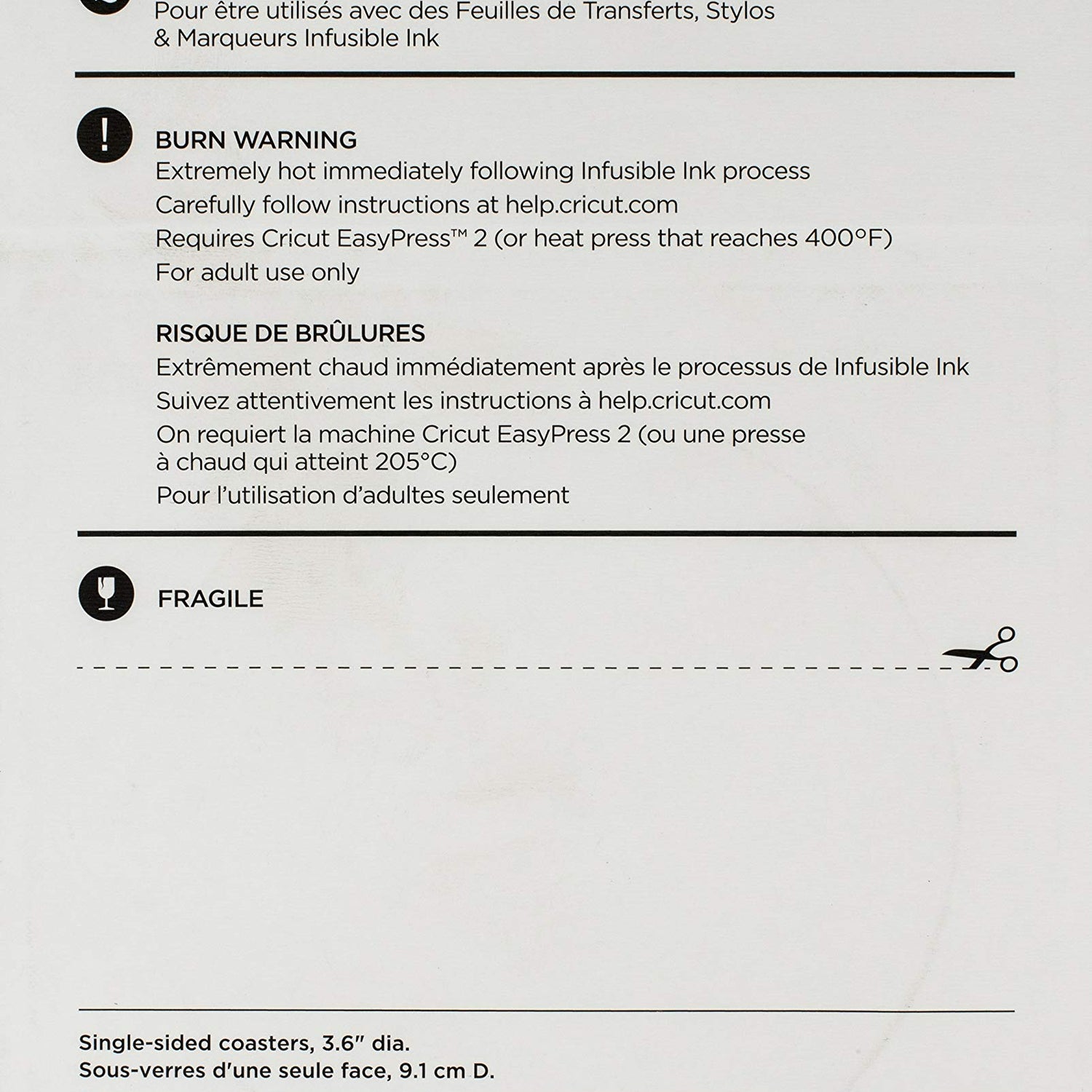 Cricut Coaster Blanks, Ceramic Infusible Ink, White Cricut