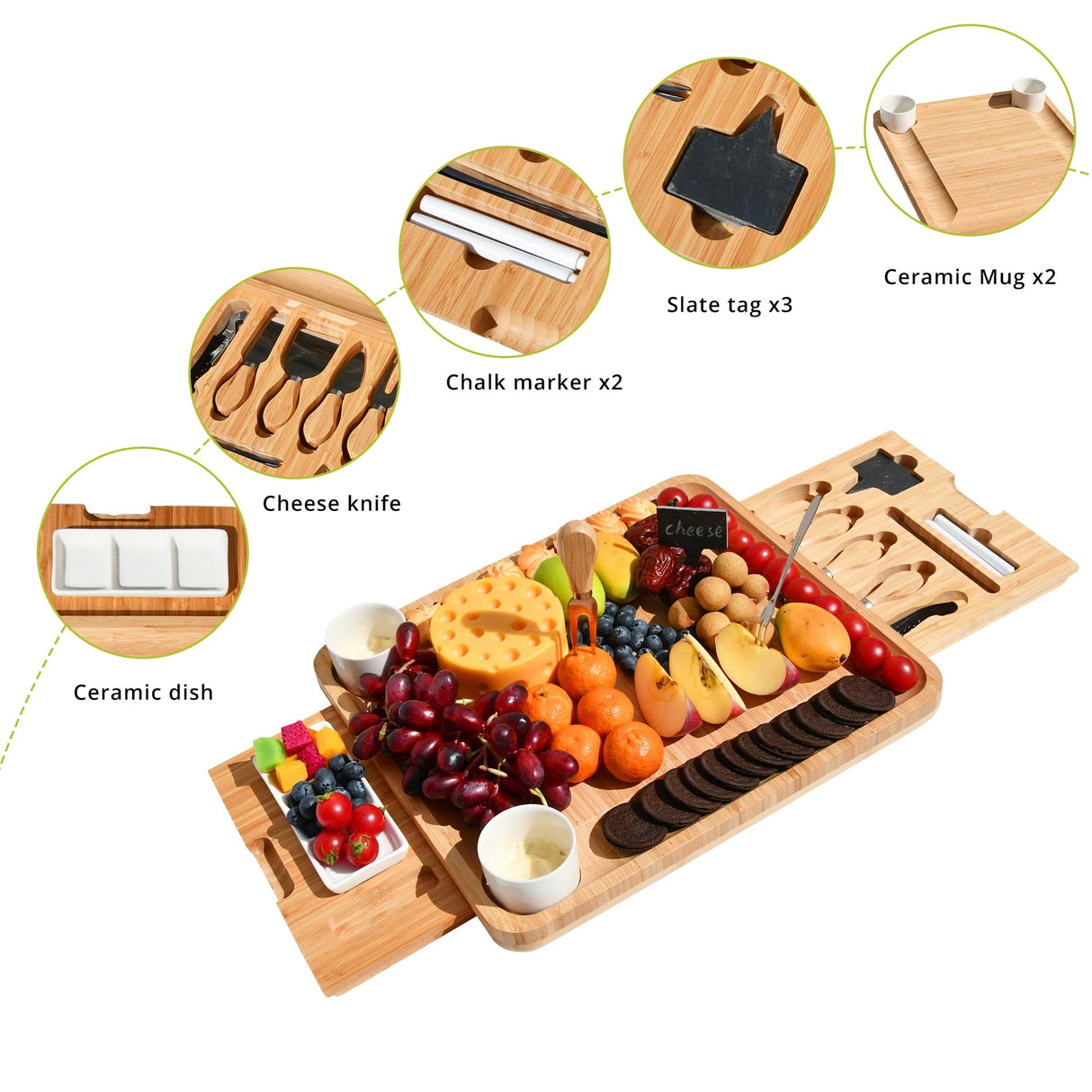 Personalized Charcuterie Board, Bamboo Cheese Board, Wedding Gifts, Housewarming Gift, Birthday Gifts for Women or Men, Custom Engraved Serving YEWBEE