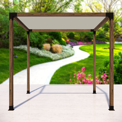 Meruzy Stainless Steel Woodwork Pergola Kit - Elevated Wood Stand Kit with Corner & Base Brackets - Modular Sizing Pergola Brackets Boot for 4 x 4