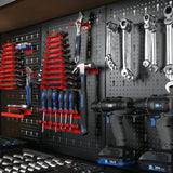 47”Workbench, Heavy-Duty Steel Tool Workbench with Pegboard Shelves, 330Lbs Multipurpose Work Benches for Garage, Home, Workshop Storage Prostormer