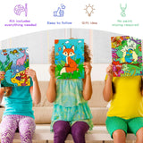 Volmop 3 Pack Paint by Numbers for Kids Ages 8-12,10 * 8" Color by Number for Kids Framed Canvas with 17 Acrylic Paints and 6 Brushes, Kids'Paint by Volmop