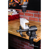 Toolsmith 2-1/2 inch Mini Jaw Portable Clamp-on Table Bench Third Hand Vise Swivels and Rotates 360°, 1-1/2 inch and 2-1/2 inch Jaws, Soft Jaw Toolsmith