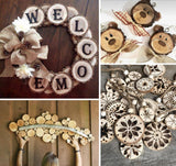 Lemonfilter Natural Wood Slices Craft Wood Kit Wooden Circles Unfinished Log Wooden Rounds for Arts Crafts Wedding Christmas DIY Projects (20-22CM) Lemonfilter