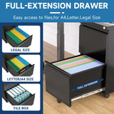 AFAIF 2 Drawer File Cabinet with Lock, Office File Cabinet, Under Desk Small File Cabinet for Home Office, Metal Rolling Vertical Filing Cabinet for AFAIF