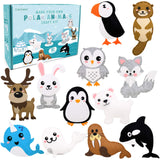 CiyvoLyeen Polar Animals Sewing Kit for Kids Make Your Own Winter Polar Animals Felt Plush Craft Kit Includes 14 Creative Projects to Sewing CiyvoLyeen