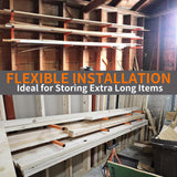 YYR Wood Organizer and Lumber Storage Rack Wall Mount, Heavy Duty Metal Shelf with 6-Level Holds Up 1200 LBS, Indoor & Outdoor Use - Orange YYR