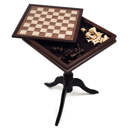 Hey! Play! Deluxe Chess & Backgammon Table by Trademark Games, Brown/White/Tan, 27x18.125x18.125 - WoodArtSupply