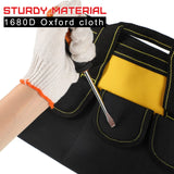 4 Pieces Tool Bag with Waterproof Strong Molded Base Multi Pockets Wide Mouth Tool Tote Multifunctional Tool Bag Large Capacity Organizer Heavy Duty Cunno