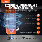 VEVOR, 10W Output Engraving Machine, 15.7" x 15.7" Large Working Area 10000mm/min Movement Speed, Compressed Spot with Eye Protection, Laser Cutter VEVOR