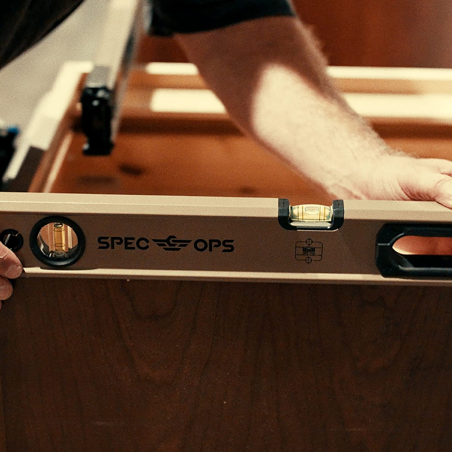 Spec Ops Tools 24" Box Beam Level, Tourniquet Bungee System, 33% Larger Block Vials, Aluminum, 3% Donated to Veterans Spec Ops