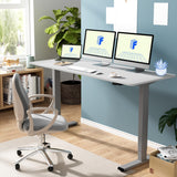 FLEXISPOT Adjustable Desk 60 x 24 Inches Stand Up Desk Workstation Electric Height Adjustable Standing Desk with Splice Board (Gray Frame + 60 inches FLEXISPOT