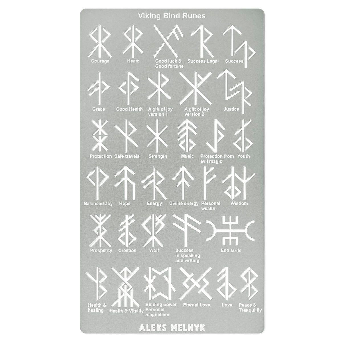 Aleks Melnyk No.412 Metal Stencil, Viking Bind Runes Generator ...
