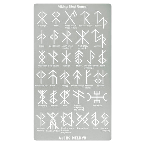 Aleks Melnyk No.412 Metal Stencil, Viking Bind Runes Generator, Bindrune, Ancient Alphabet, Sigil Magic Alphabet Stencil 1 PC, Letter Template for Aleks Melnyk
