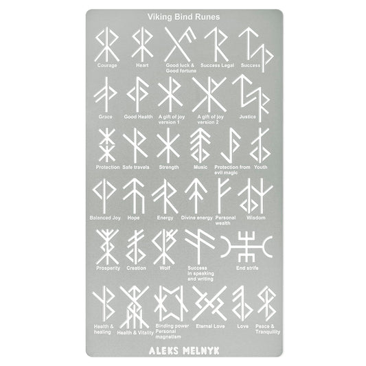 Aleks Melnyk No.412 Metal Stencil, Viking Bind Runes Generator, Bindrune, Ancient Alphabet, Sigil Magic Alphabet Stencil 1 PC, Letter Template for - WoodArtSupply