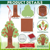 Menkxi 30 Sets Valentine Tree Thumbprint Sign Craft Kit Valentine's Day Crafts for Kids DIY Poem Sign Craft for Art Project School Classroom Family Menkxi