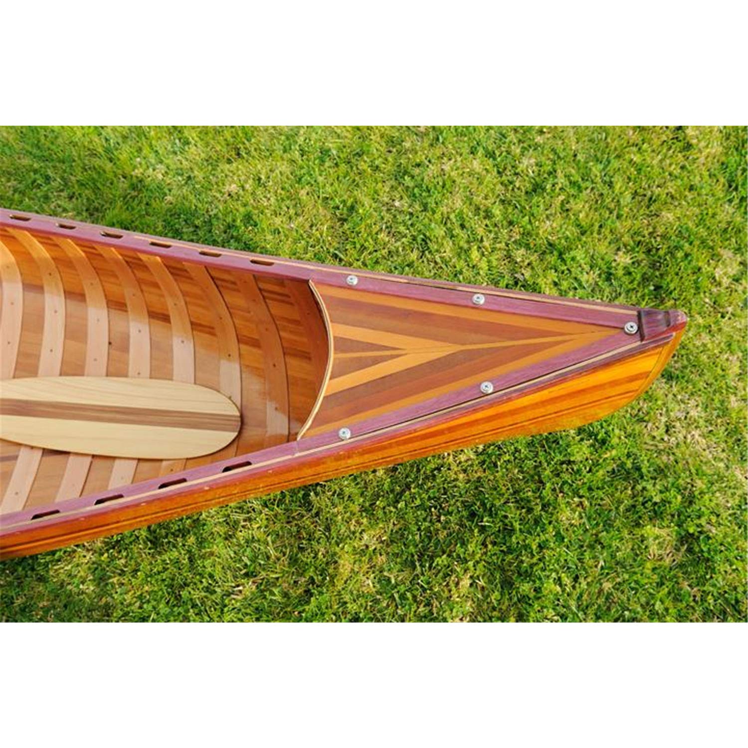 Wooden Canoe with Ribs Curved Bow, 10-Feet, Natural Wood for Display Wooden Boat USA