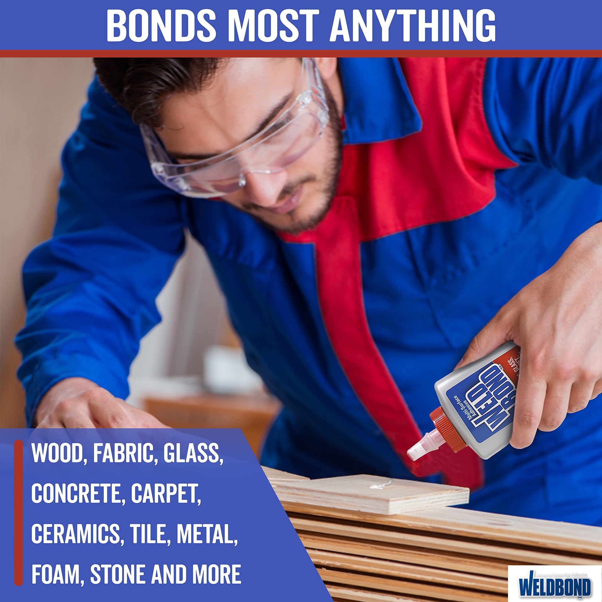 Weldbond Multi-Surface Adhesive Glue, Bonds Most Anything. Use as Wood Glue or on Fabric Glass Mosaic Carpet Ceramic Tile Metal Stone & More. - WoodArtSupply