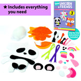 KRAFUN Unicorn Beginner Animal Sewing Kit for Kids Age 7-13 My First Art & Craft, Includes 3 Stuffed Animal Dolls Panda, Fox, Instructions & Plush KRAFUN