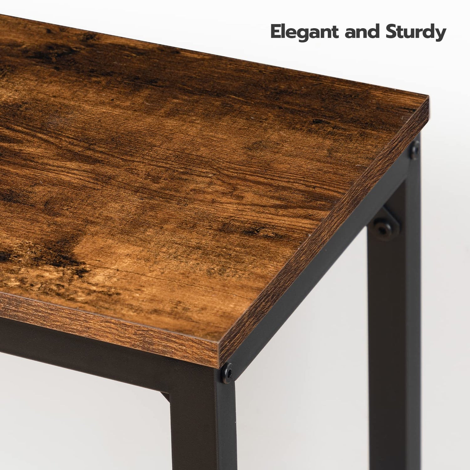 HOOBRO Dining Benches, Pair of 2 Kitchen Benches, Industrial Table Benches, Wooden Indoor Benches, Durable and Stable, for Dining Room, Kitchen, HOOBRO