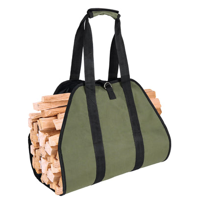 Marrywindix Firewood Carrier Waxed Canvas Fire Place Wood Carring Bag with Handles Firewood Logs Tote Holder for Indoor Fireplace Outdoor Camping - WoodArtSupply