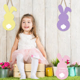 Whaline 4Pcs Easter Wooden Bunny Cutouts 9.8 x 5.1 Inch Unfinished Wooden Bunny Slices Signs Wood Rabbit Ornament for Spring Easter DIY Painting Whaline