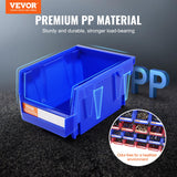 VEVOR Plastic Stackable Storage Bins 24 Pack (5 x 4 x 3-Inch), Hanging Stackable Storage Organizer Bins, Heavy Duty Stacking Containers for Closet, VEVOR