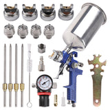 Zeinlenx HVLP Gravity Feed Spray Gun, Automotive Air Paint Spray Gun Kit with 4 Nozzles,1.4mm 1.7mm 2.0mm and 2.5mm, 1000cc Aluminum Cup, Suitable Zeinlenx