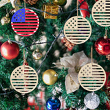 4in Patriotic Star Hanging Wood Independence Day Unfinished Wood with Twines DIY Craft Ornament for Independence Day Wedding Birthday Birthday 4th of Lamantery