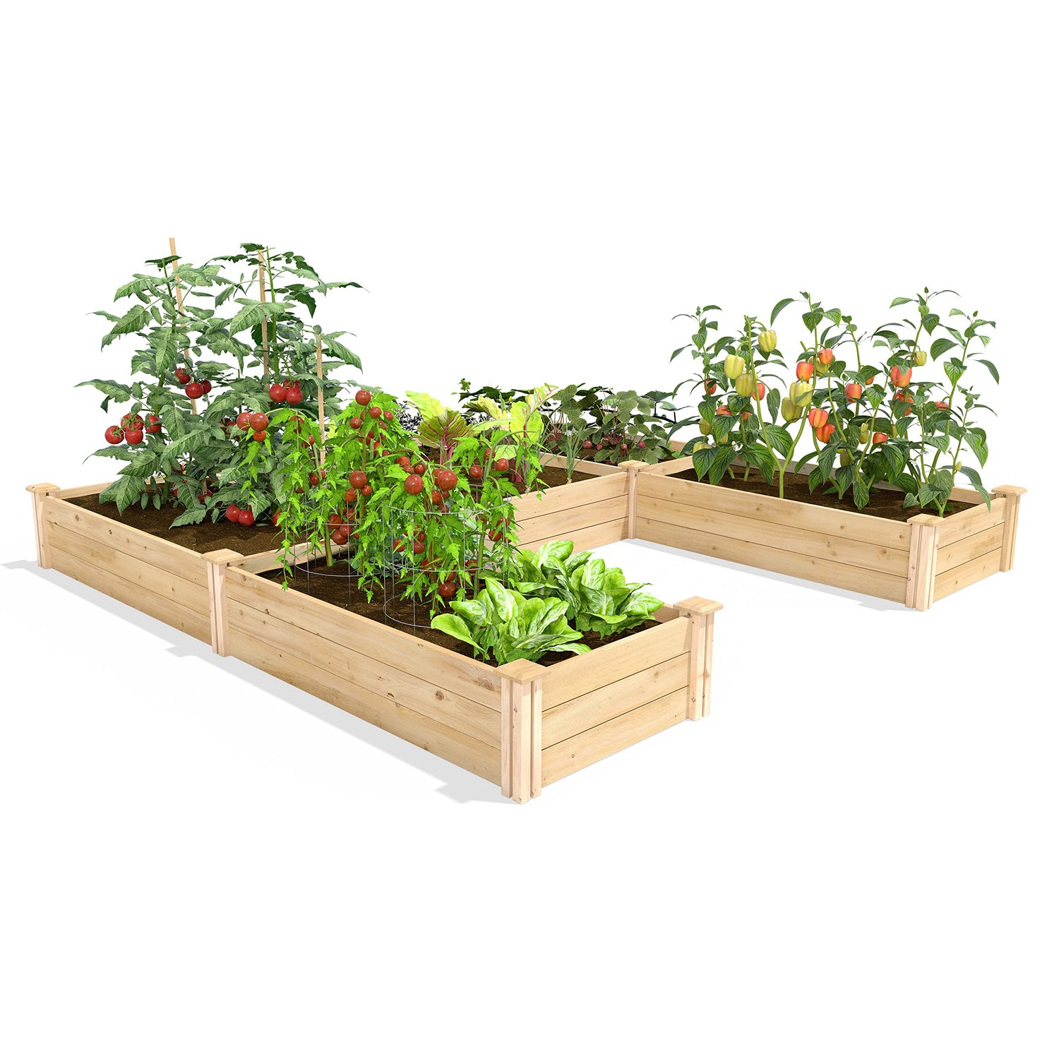 Greenes Fence Original Cedar Raised Garden Bed, 8' x 8' x 10.5" U-Shaped Bed - Made in USA with North American Cedar Greenes Fence