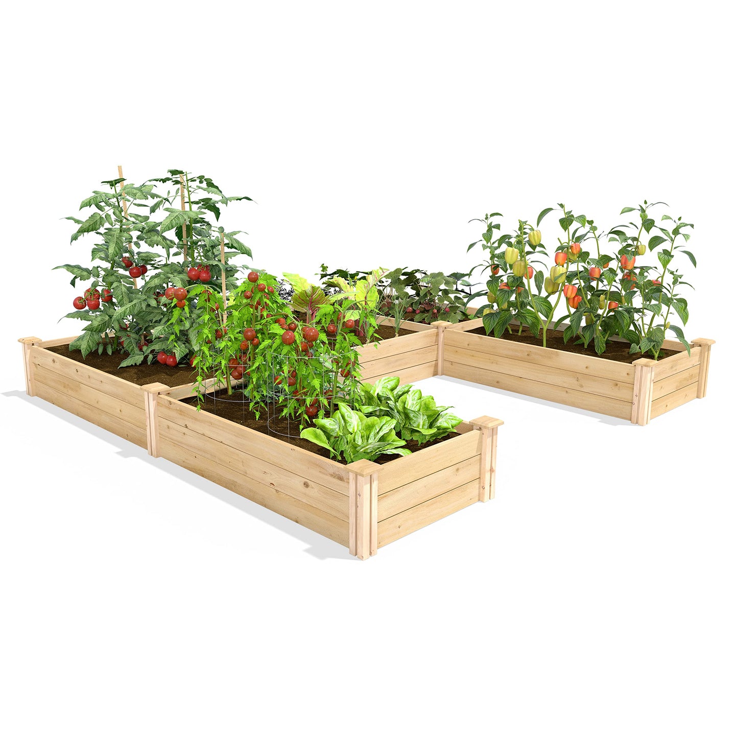 Greenes Fence Original Cedar Raised Garden Bed, 8' x 8' x 10.5" U-Shaped Bed - Made in USA with North American Cedar