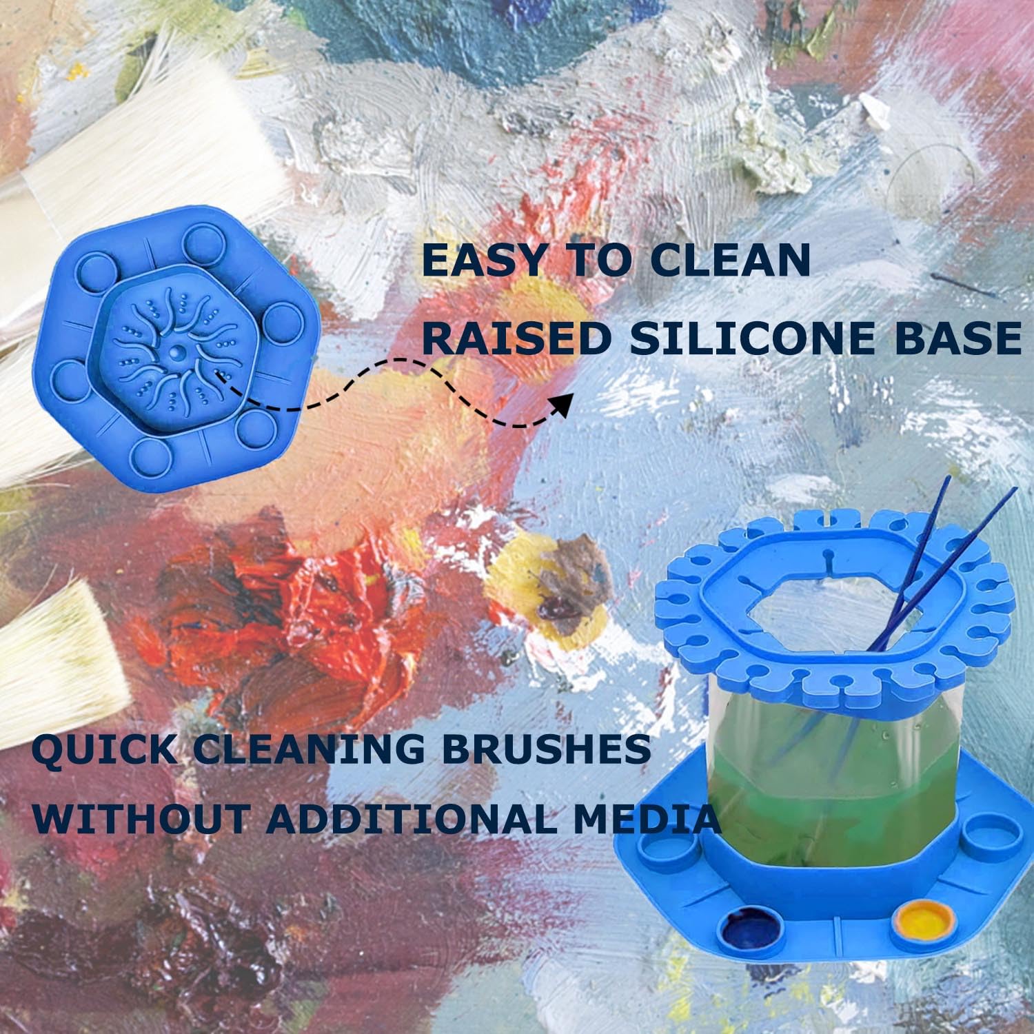 All in one paint brush cleaner rinse cup,Paint Brush Holder and Brush Cleaner,Brush Cleaning Cup for Acrylic,Oil,Watercolor,Water-based HOZY