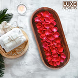 Wooden Dough Bowl - Dark Burnt Acacia Wood Rustic Dough Bowl - Handmade Decorative Bowls for Home Decor, Bathroom, Kitchen Counter, & More - Large Luxe Designs