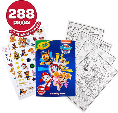 Crayola Paw Patrol Coloring Book with Stickers, Gift for Kids, 288 Pages, Ages 3, 4, 5, 6 - WoodArtSupply