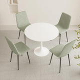 Walnut Round Tulip Dining Table for 2-4 People - Modern Mid-Century Design with Sturdy MDF Top and Pedestal Base YESGIGA