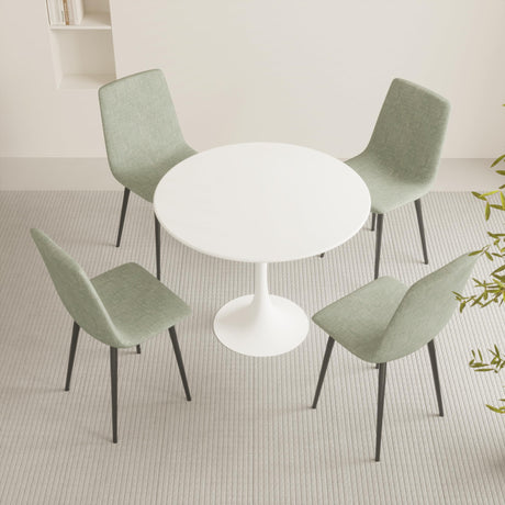 Walnut Round Tulip Dining Table for 2-4 People - Modern Mid-Century Design with Sturdy MDF Top and Pedestal Base YESGIGA