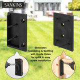 SANKINS 10pcs Deck Railing Bracket Connectors for 2x4, Deck Railing Kit Durable PP Plastic, Brackets for Connection of Wooden Deck Railing Posts, SANKINS
