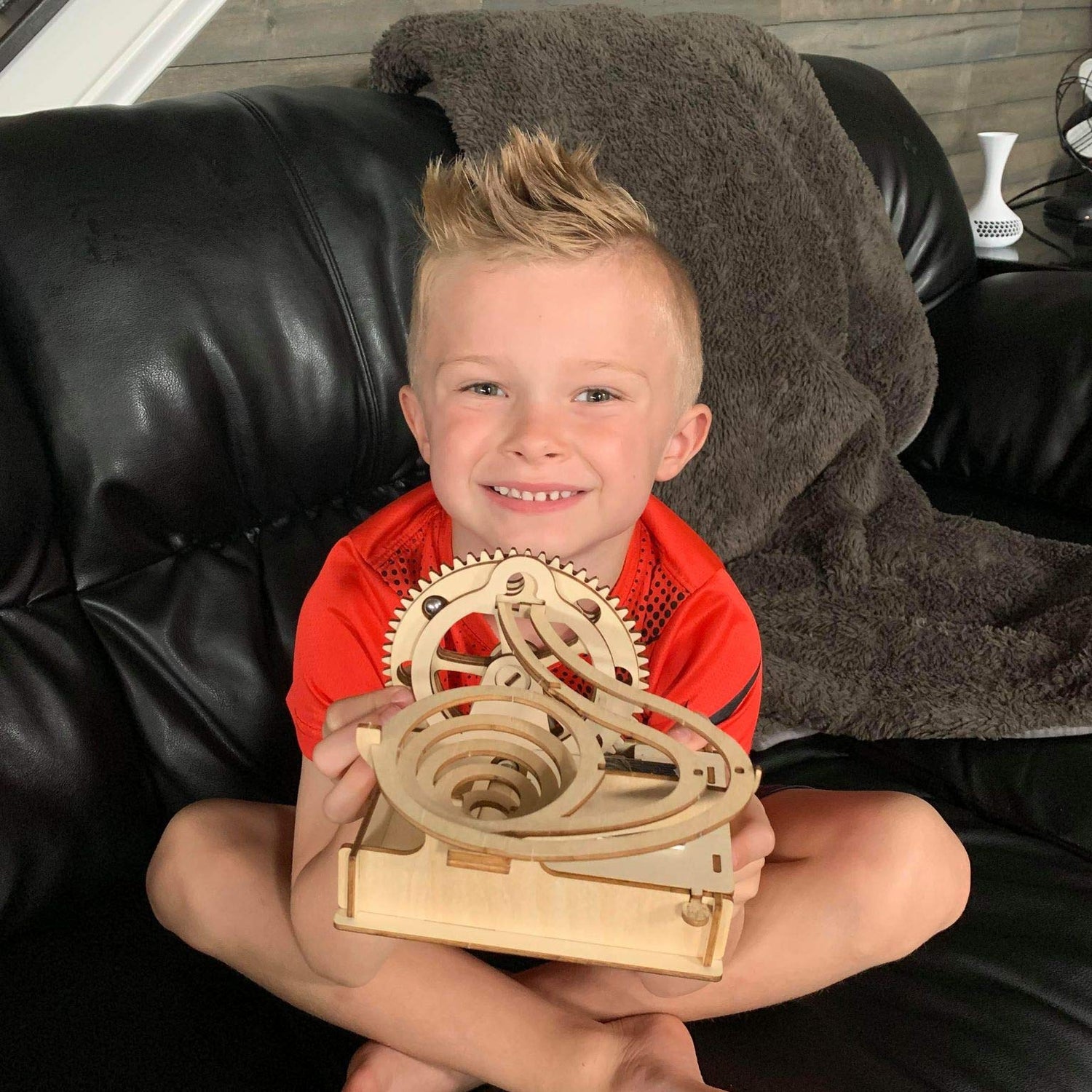 Solar Wooden Marble Run for Kids 8-12 - Wood 3D Puzzle - Building Blocks Toy & Construction Play Set - Marble Maze Track & Race Game- Educational Smartstoy