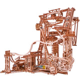 Wood Trick Wooden Marble Run Spiral Wooden 3D Puzzles for Adults and Kids to Build - 13x13 - Electric Driven - Roller Coaster Mechanical Wooden Model Wood Trick