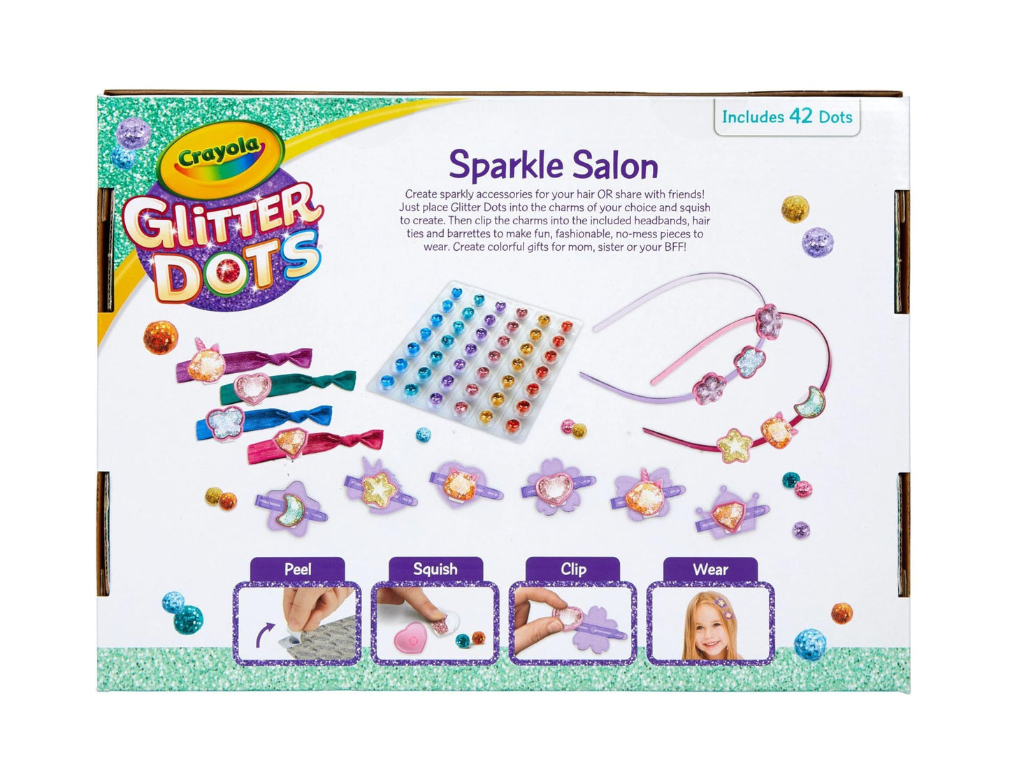 Crayola Glitter Dots Salon Hair Clips, DIY Kids Craft with Hair Accessories, Gift - WoodArtSupply