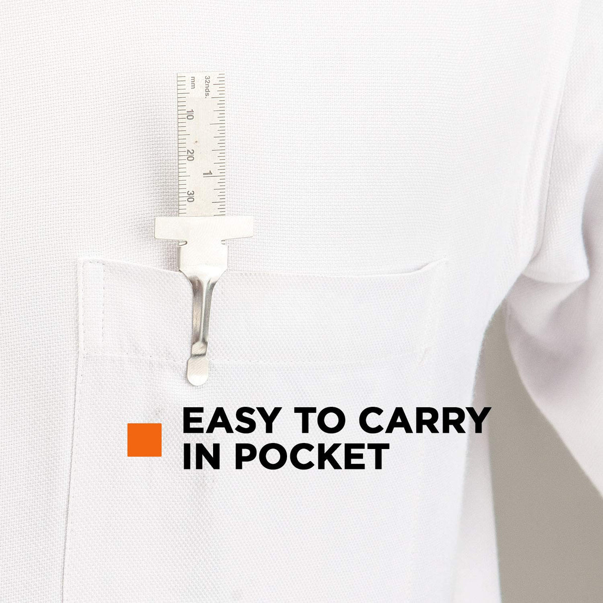 Groz 6-inch Pocket Ruler | Stainless Steel | Imperial & Metric Graduations (01337) Groz