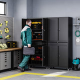 Letaya Metal Garage Storage Cabinet with Wheels,72“ Rolling Tool Cabinet with 4 Door Lock-Adjustable Shelves and Drawer for Garage Home Office Letaya