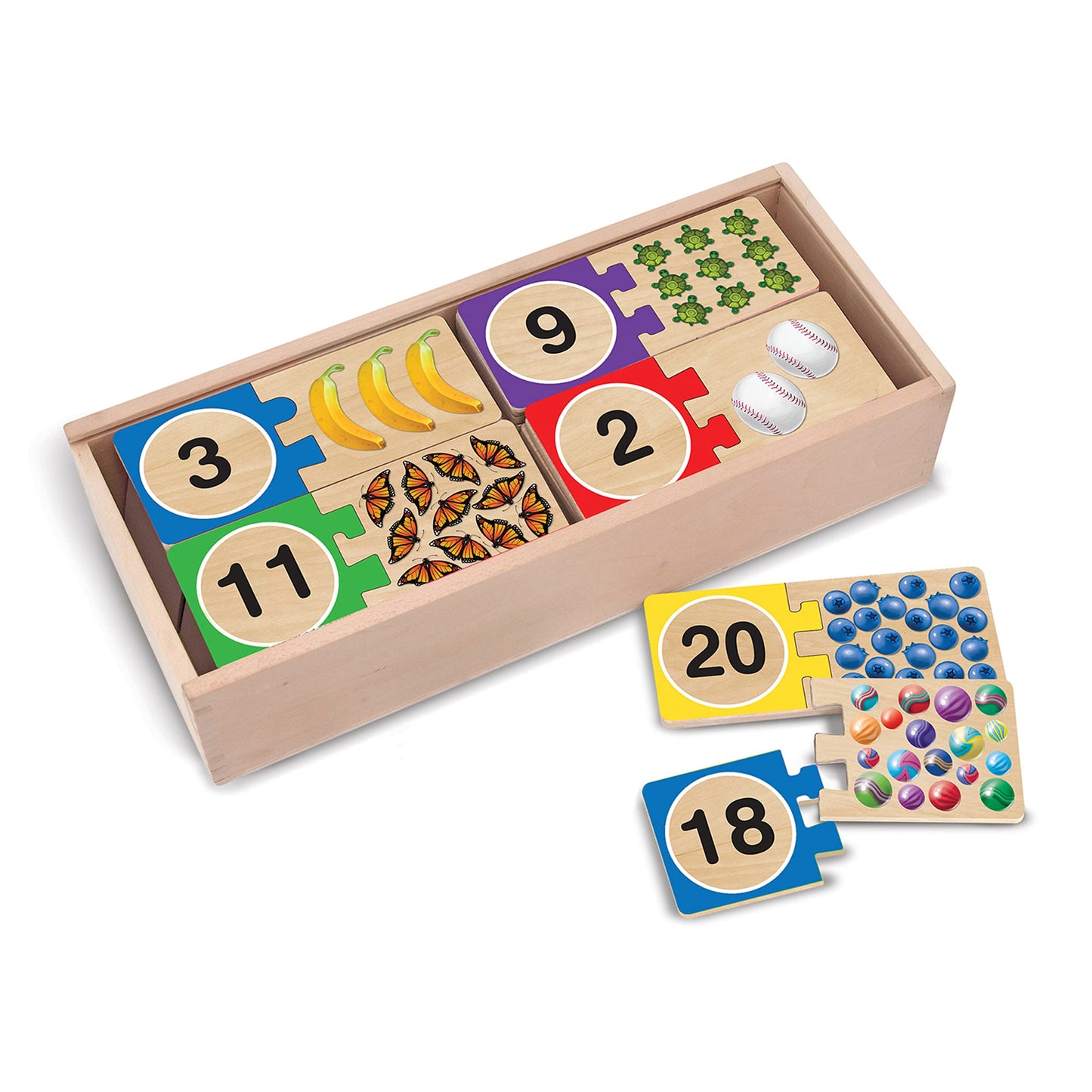 Melissa & Doug Self-Correcting Wooden Number Puzzles With Storage Box (40 pcs) - WoodArtSupply